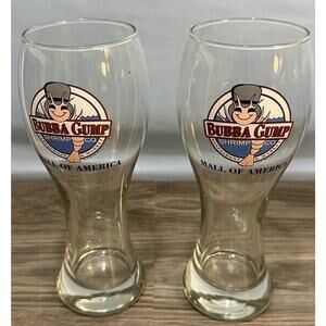 Bubba Gump Shrimp Co Restaurant & Market Pilsner Beer Glass Mall of America PAIR